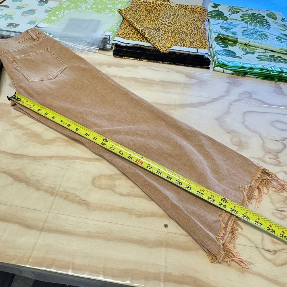 Vervet Kiss Of California Super High Rise 90's Vintage‎ Crop Flare Jeans W27 Tan - Picture 13 of 14